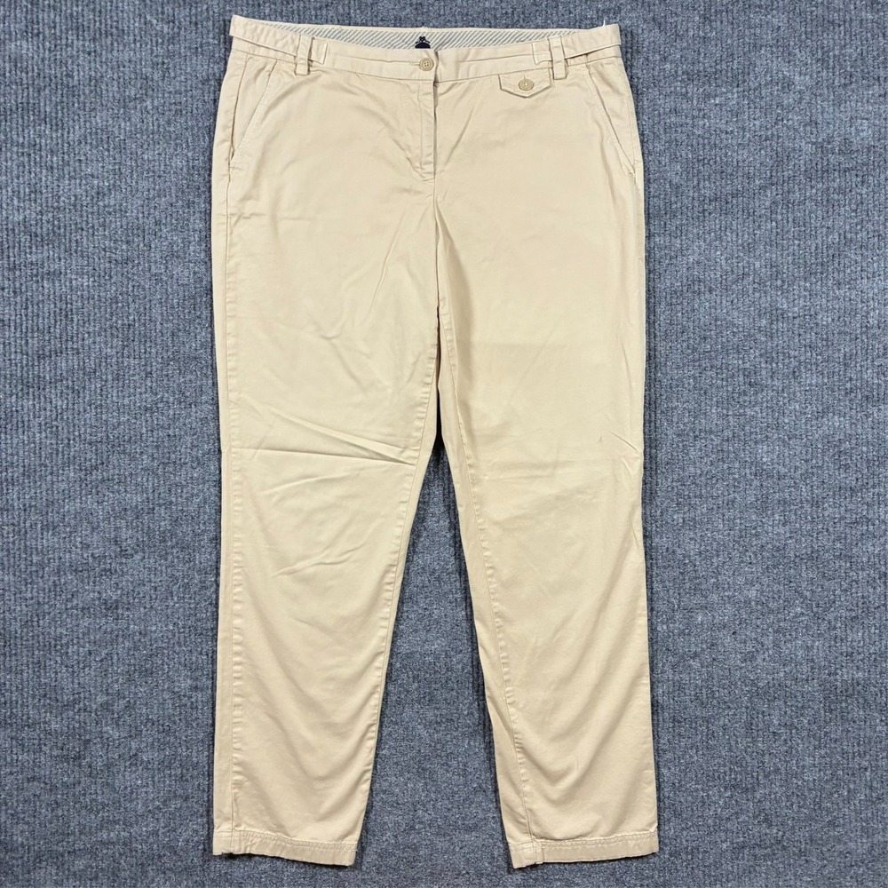 Brooks Brothers Red Fleece Womens Chino Pants Size 14 Beige Casual Preppy